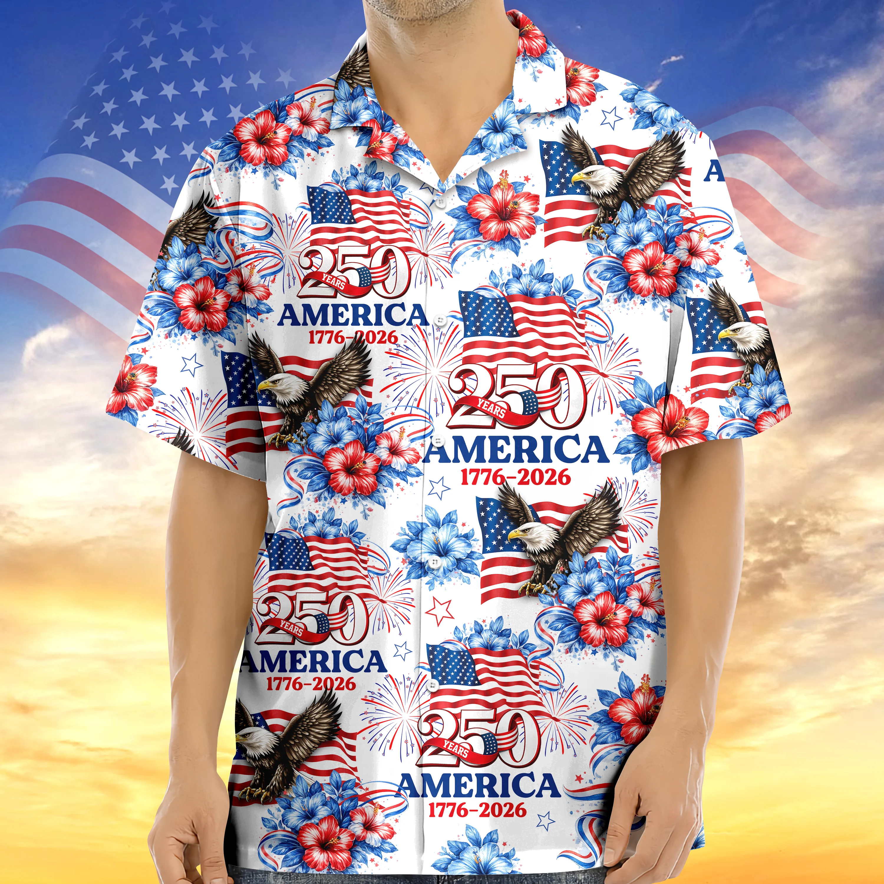 250 Years America 1776-2026 Patriotic Hawaii Shirt HA75 920180 - Image 8