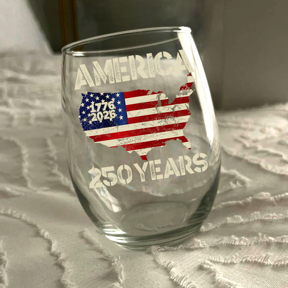 250 Years America Anniversary 250th Independence Day Wine Glass HA75 897358 - Image 4