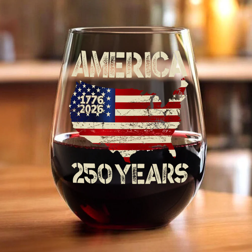 250 Years America Anniversary 250th Independence Day Wine Glass HA75 897358 - Image 5