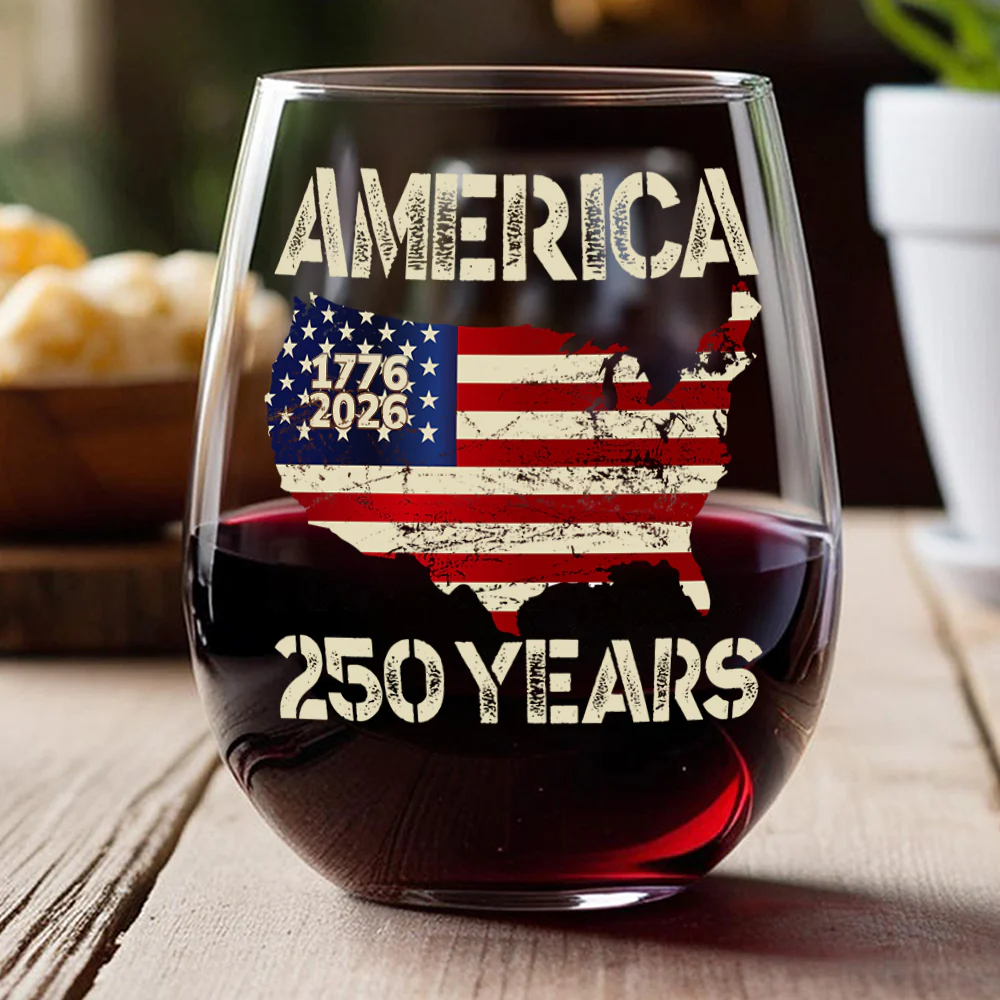 250 Years America Anniversary 250th Independence Day Wine Glass HA75 897358 - Image 9
