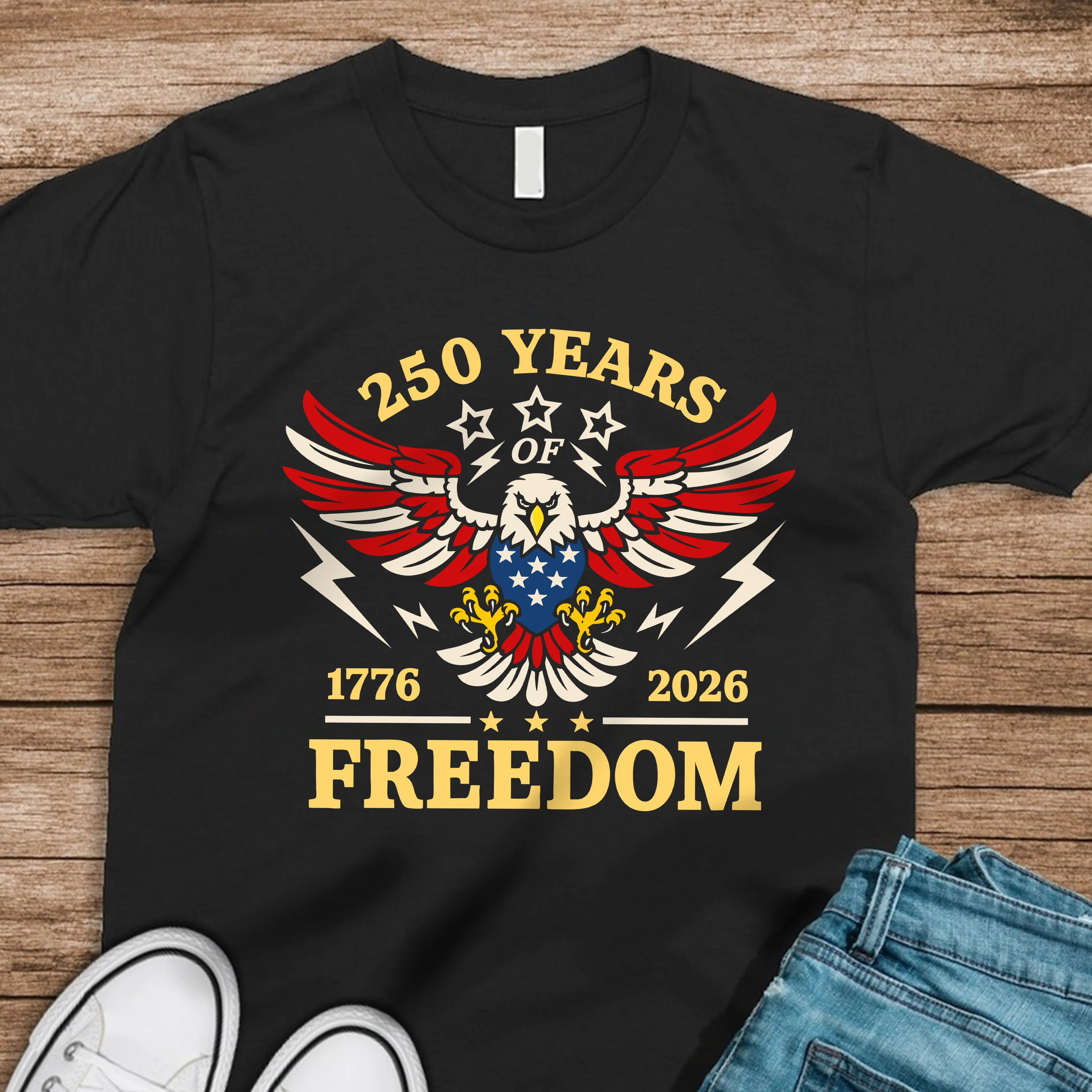 250 Years Of Freedom 1776 - 2026 USA 250th Anniversary Dark Shirt HA75 898054 - Image 5