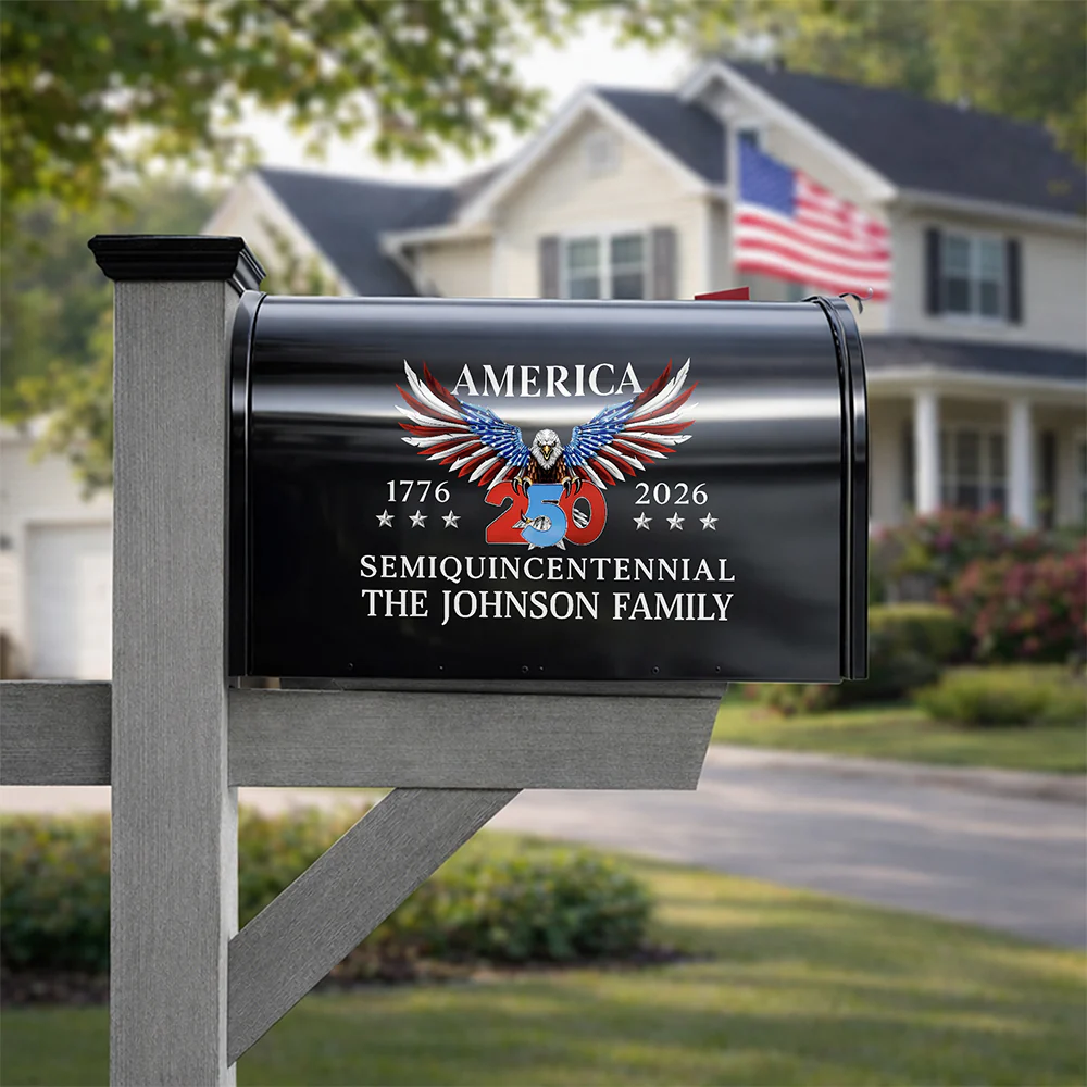 250 Years of Freedom Patriotic Eagle Personalized Mailbox Decal HA75 898990 - Image 2