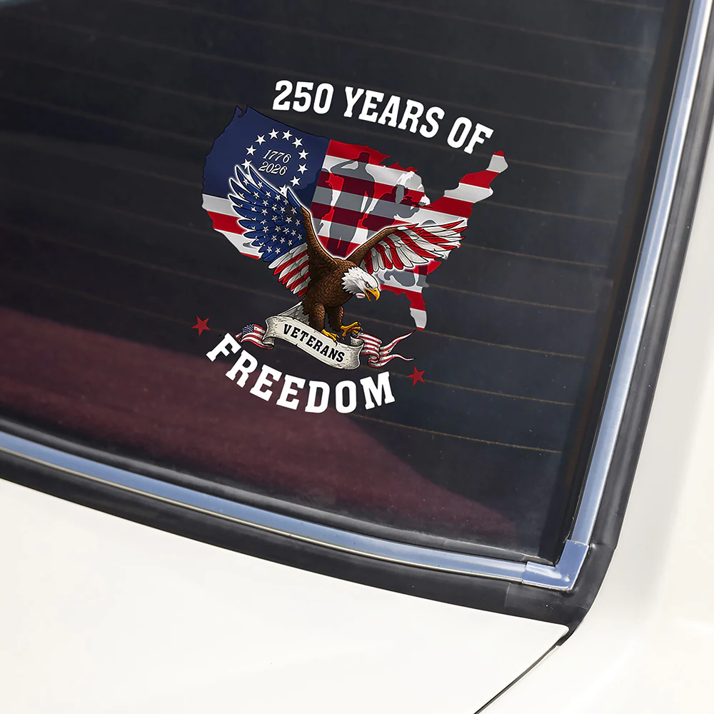250 Years of Freedom Patriotic Veterans Car Window Decal Sticker HA75 898912 - Image 4