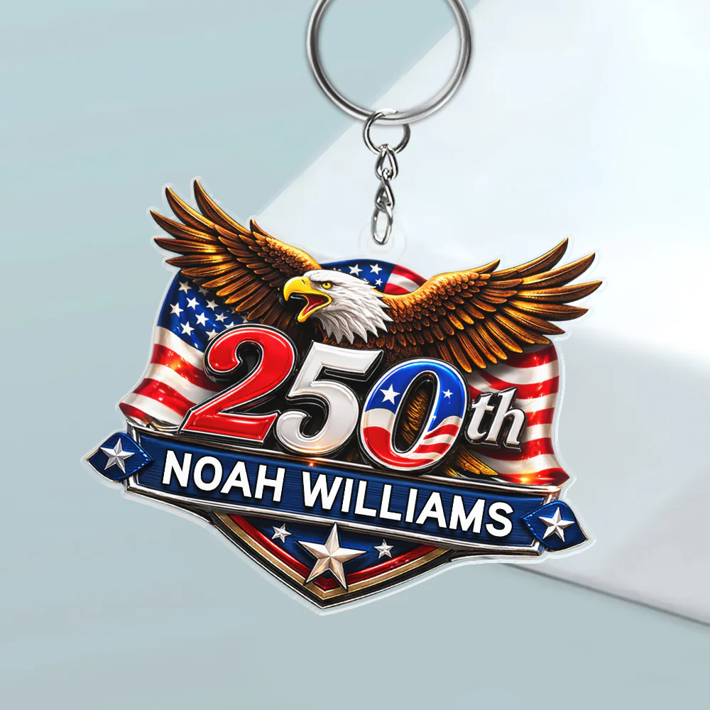 250th Anniversary 1776-2026 Eagle USA Semiquincentennial Patriotic Acrylic Keychain HA75 921012 - Image 3