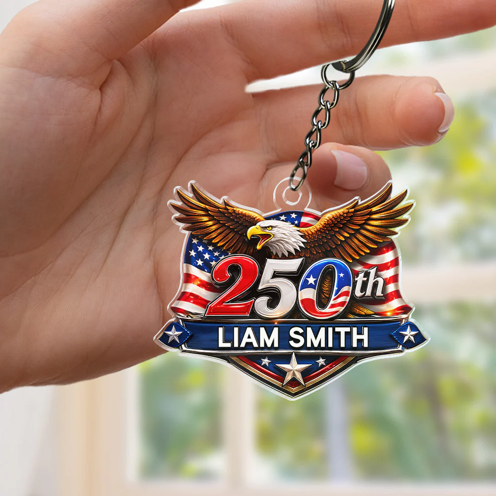 250th Anniversary 1776-2026 Eagle USA Semiquincentennial Patriotic Acrylic Keychain HA75 921012 - Image 4