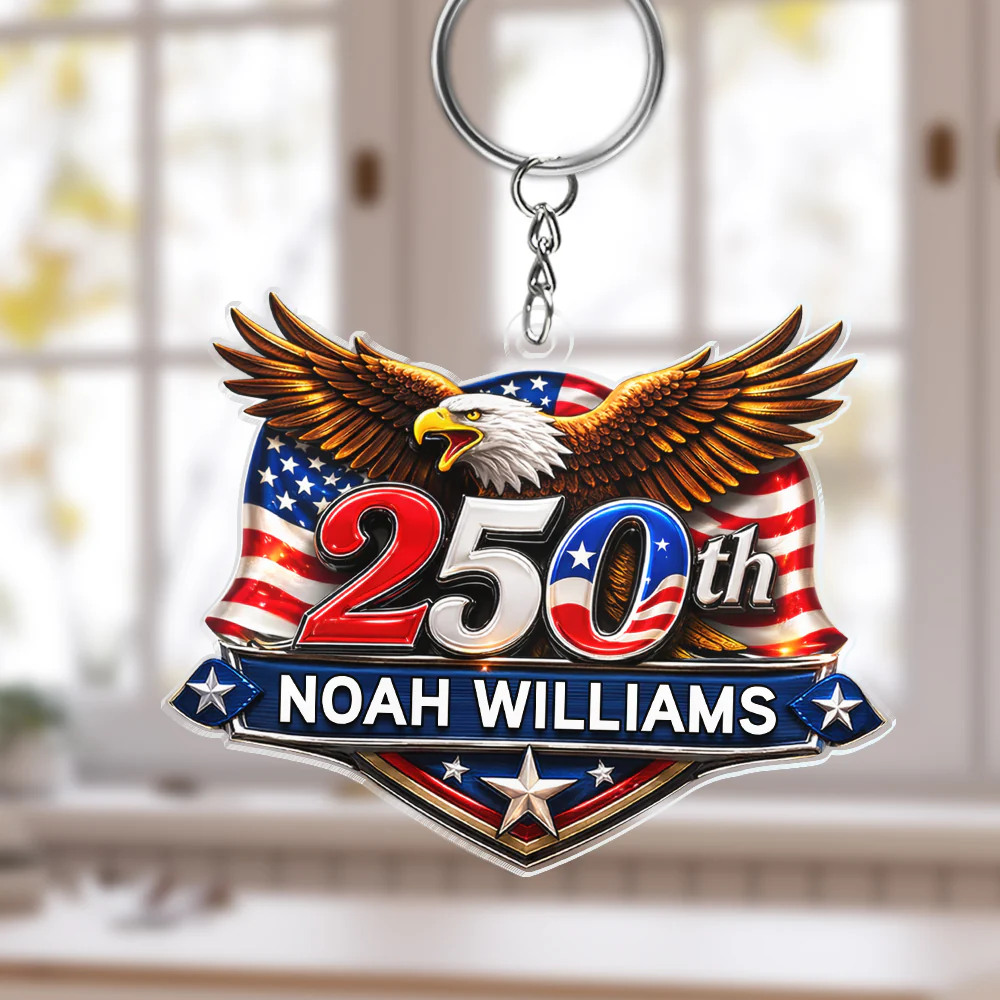 250th Anniversary 1776-2026 Eagle USA Semiquincentennial Patriotic Acrylic Keychain HA75 921012 - Image 5