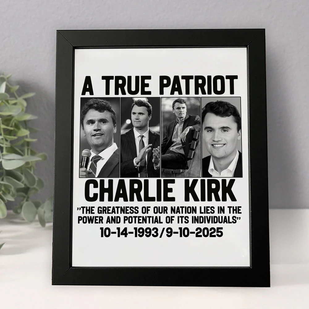 A True Patriot Charlie Kirk - Prayers Up for Charlie Picture Frame HA75 64492 - Image 2