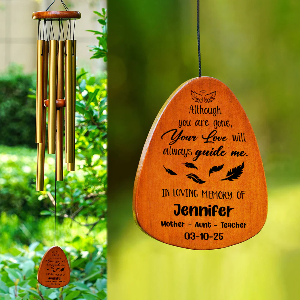 Although You Are Gone, Your Love Will Always Guide Me Memorial Wind Chimes HA75 891968 - Image 3