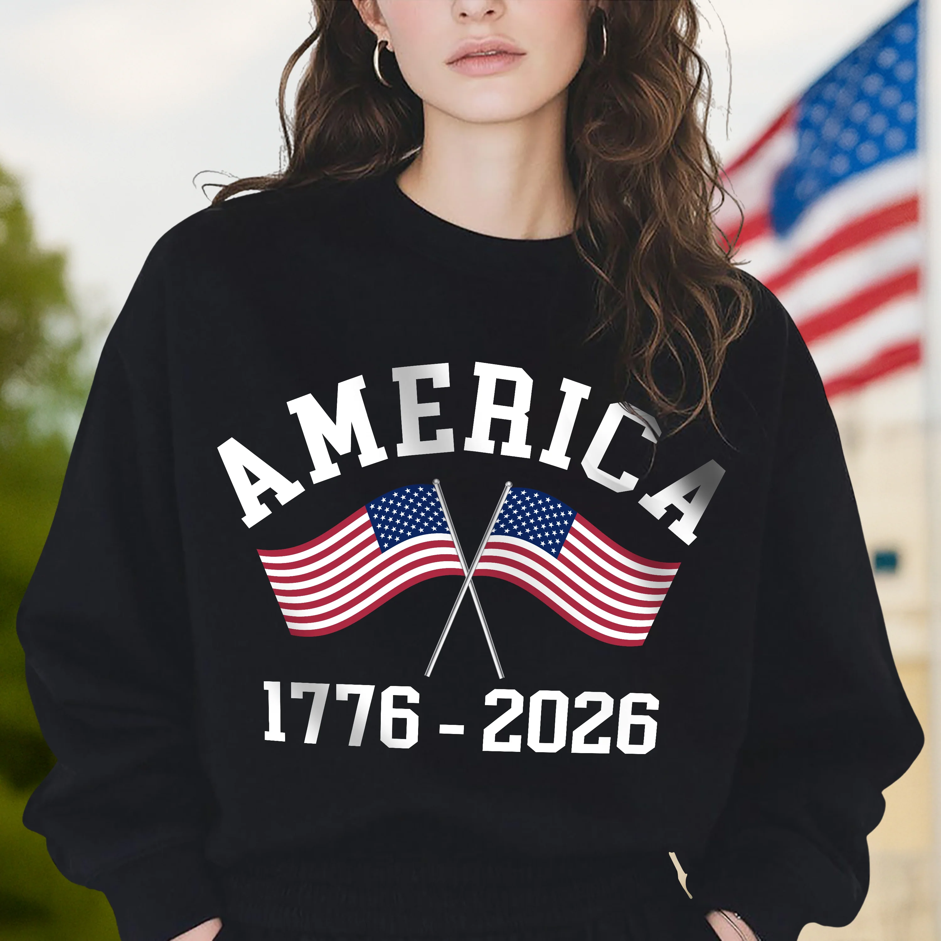 America 1776 - 2026 US Flag Dark Shirt HA75 892856 - Image 2