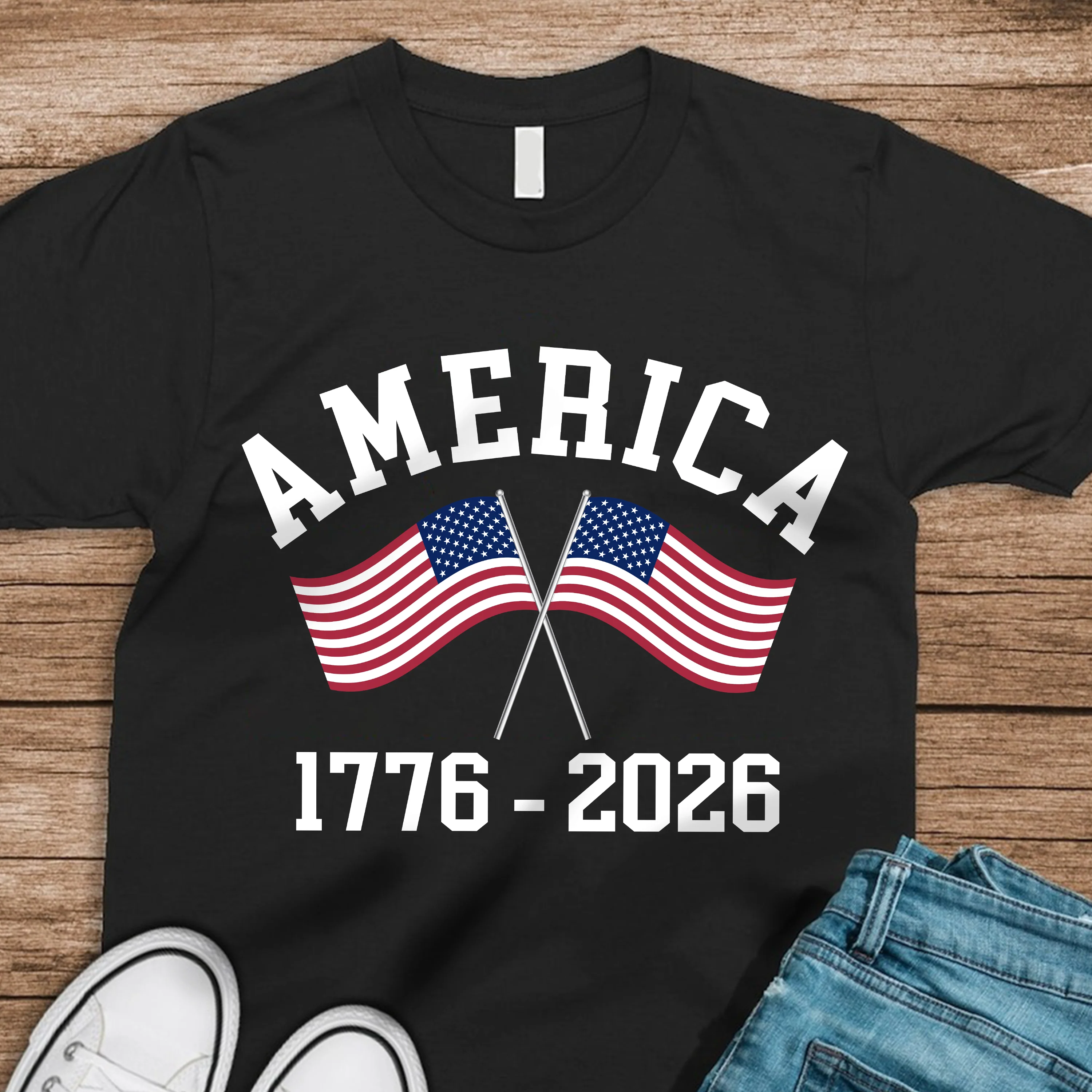 America 1776 - 2026 US Flag Dark Shirt HA75 892856 - Image 7