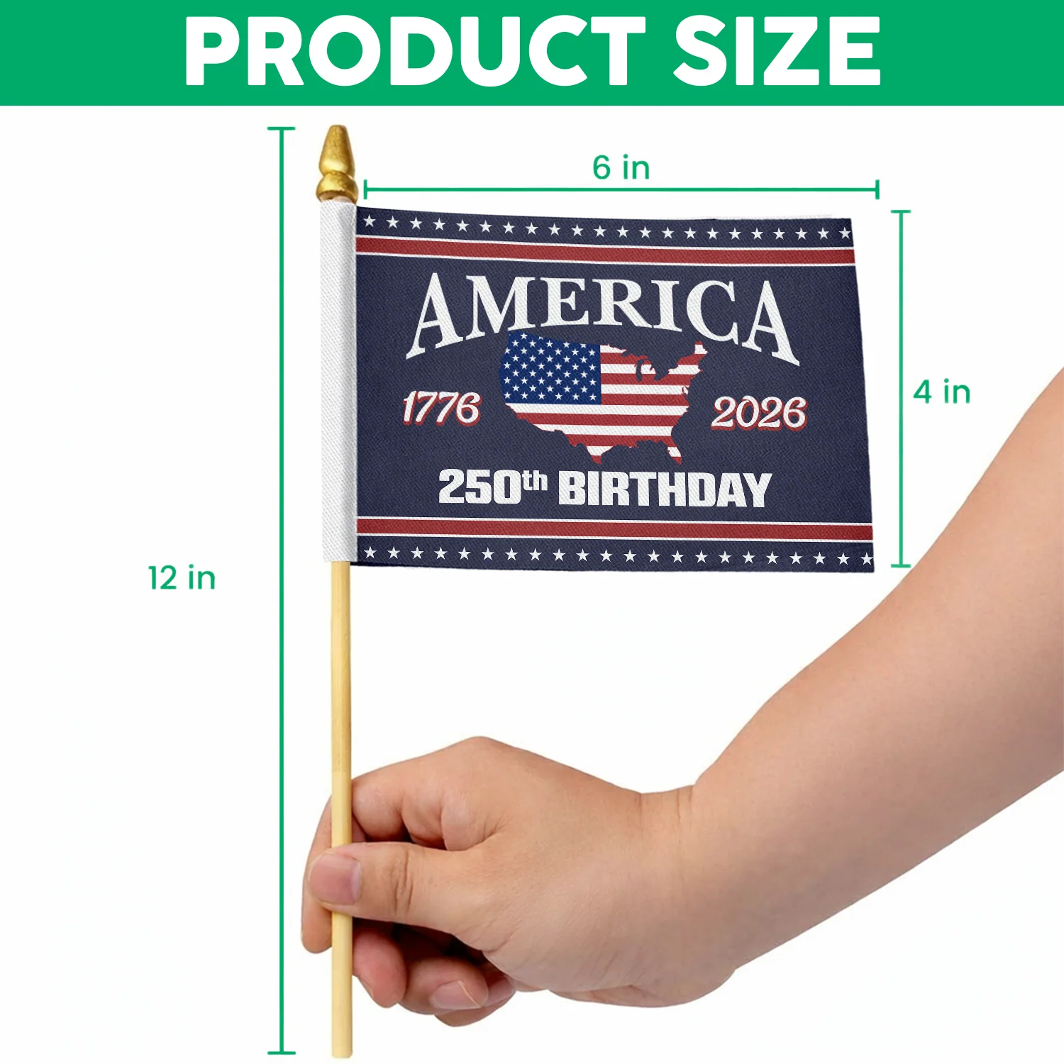 250 Birthday America 1776-2026 Handheld Flag HA75 898854 - Image 4