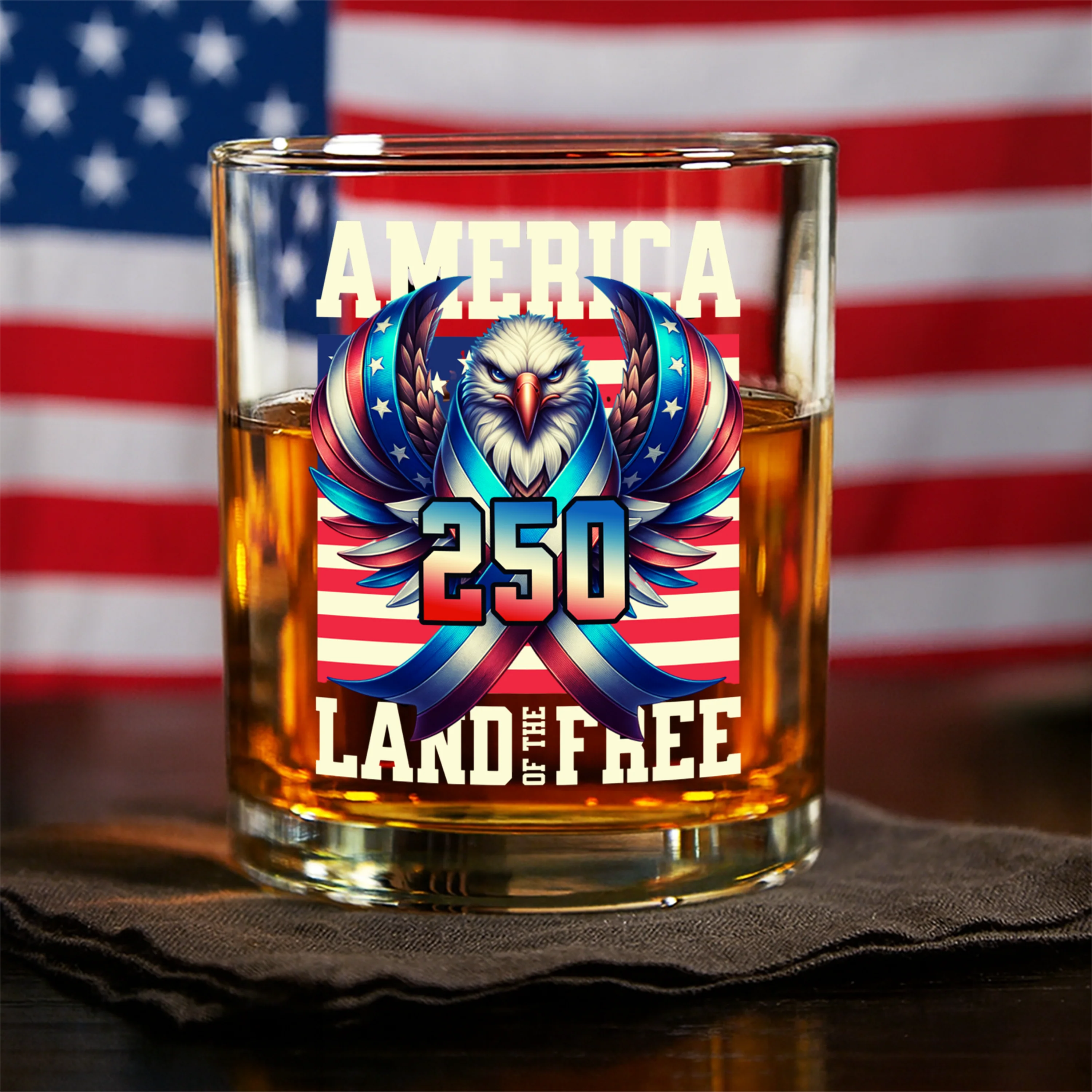 America USA Freedom Liberty Whiskey Glass HA75 897290