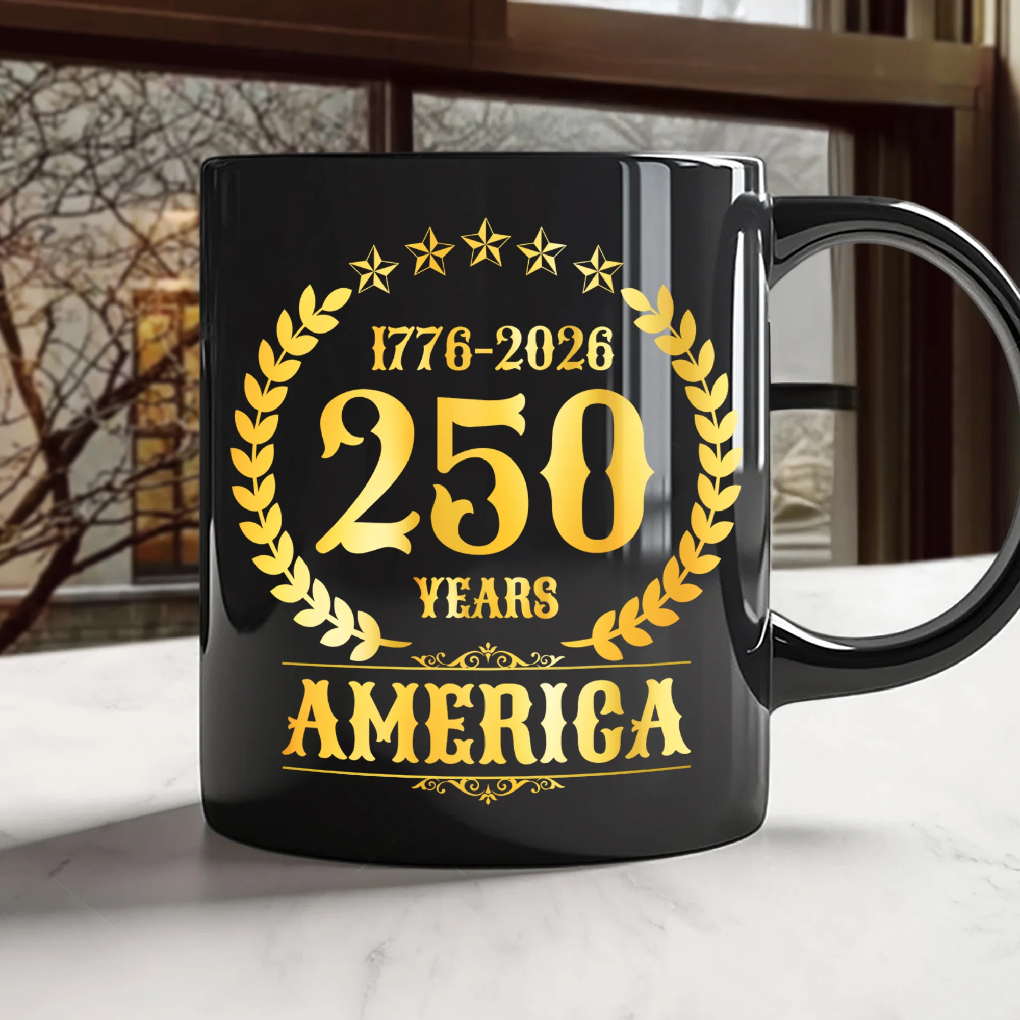 America 250 Years America 250th Anniversary Black Mug HA75 897420 - Image 4