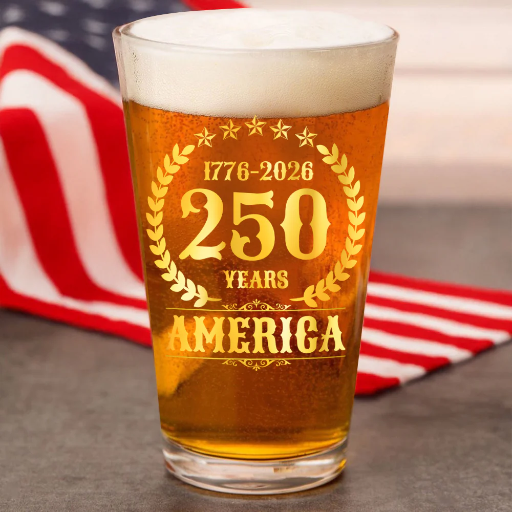 250 Years America Anniversary Print Beer Glass HA75 897426