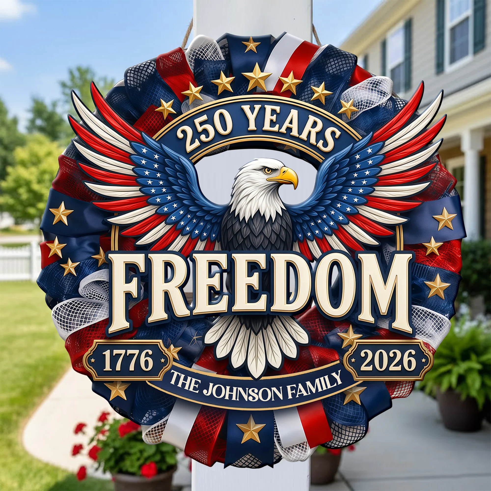 250 Years of Freedom 1776–2026 America Anniversary Door Sign HA75 920762 - Image 2