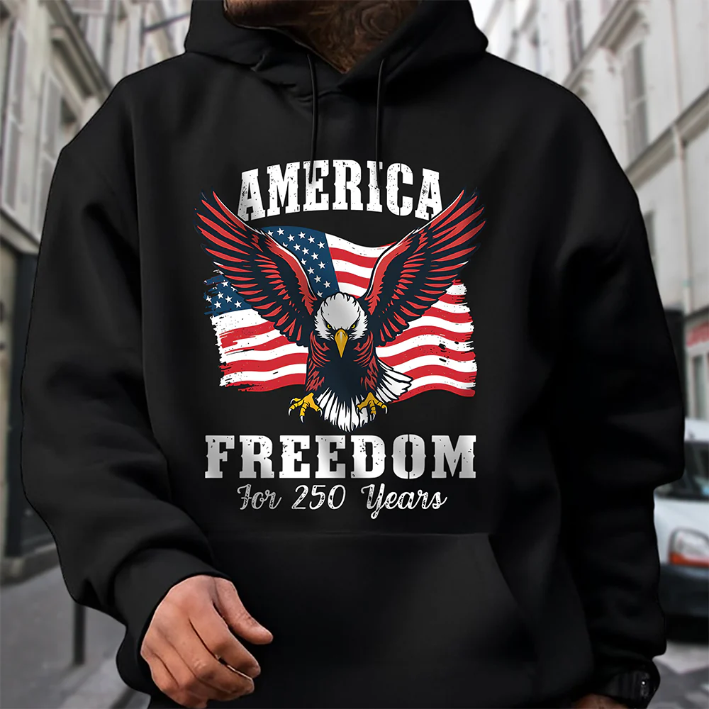 250 Years of Freedom America Patriotic Eagle Flag Dark Shirt HA75 897136 - Image 4