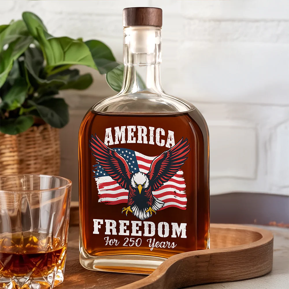 250 Years of Freedom America Patriotic Eagle Flag Whiskey Bottle HA75 897338 - Image 6