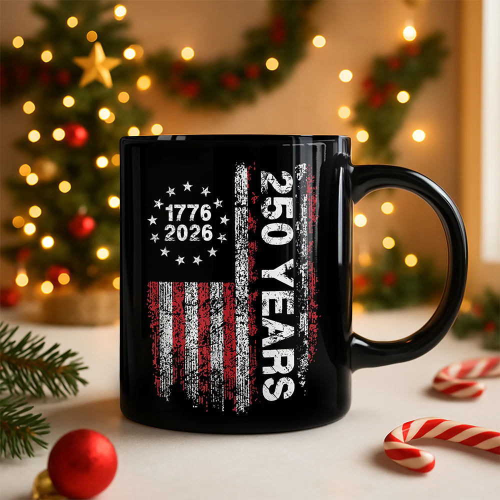America 250th Birthday US Flag 250 Years We The People Black Mug HA75 897384 - Image 2