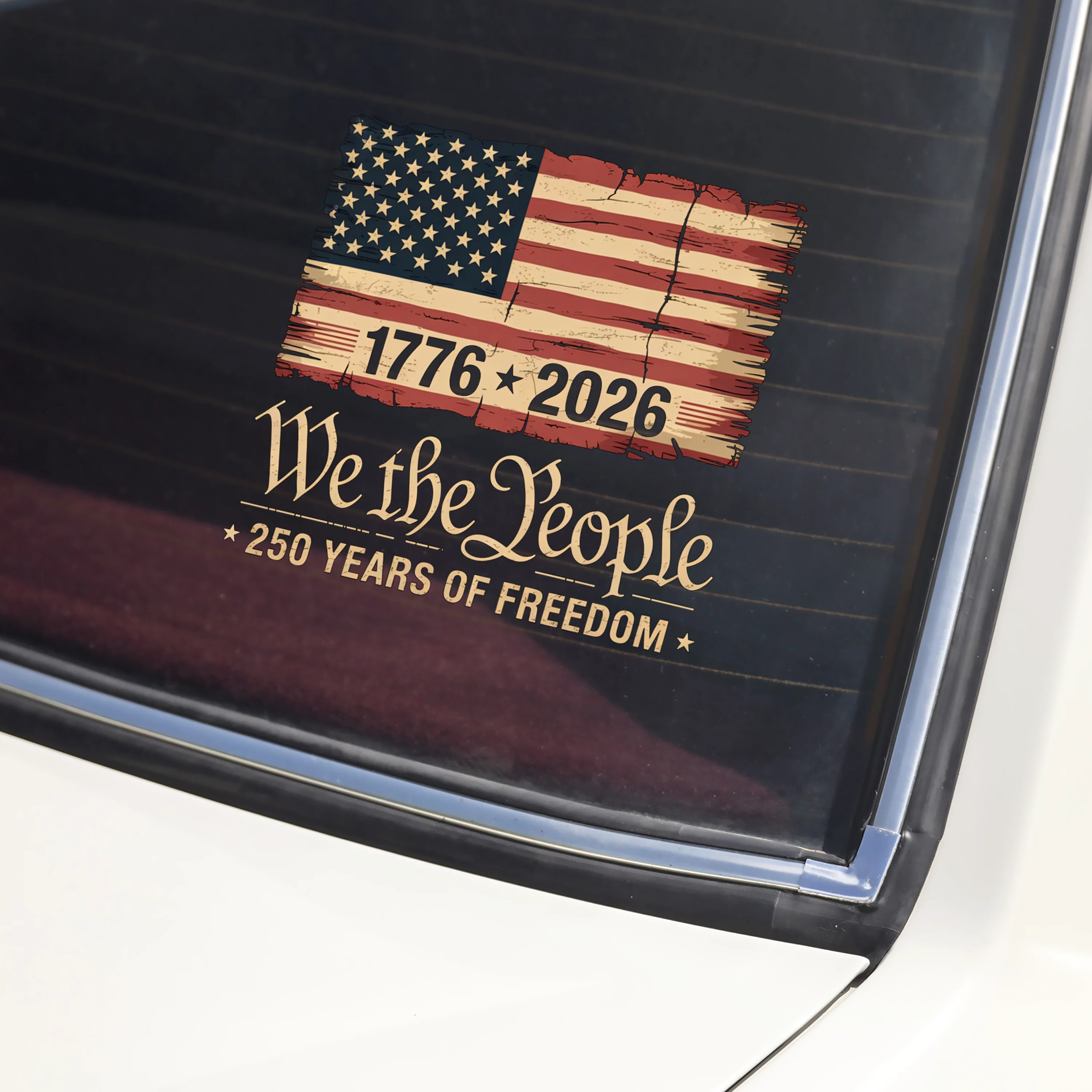 America 250th Birthday US Flag 250 Years We The People Car Window Decal Sticker HA75 898882 - Image 2