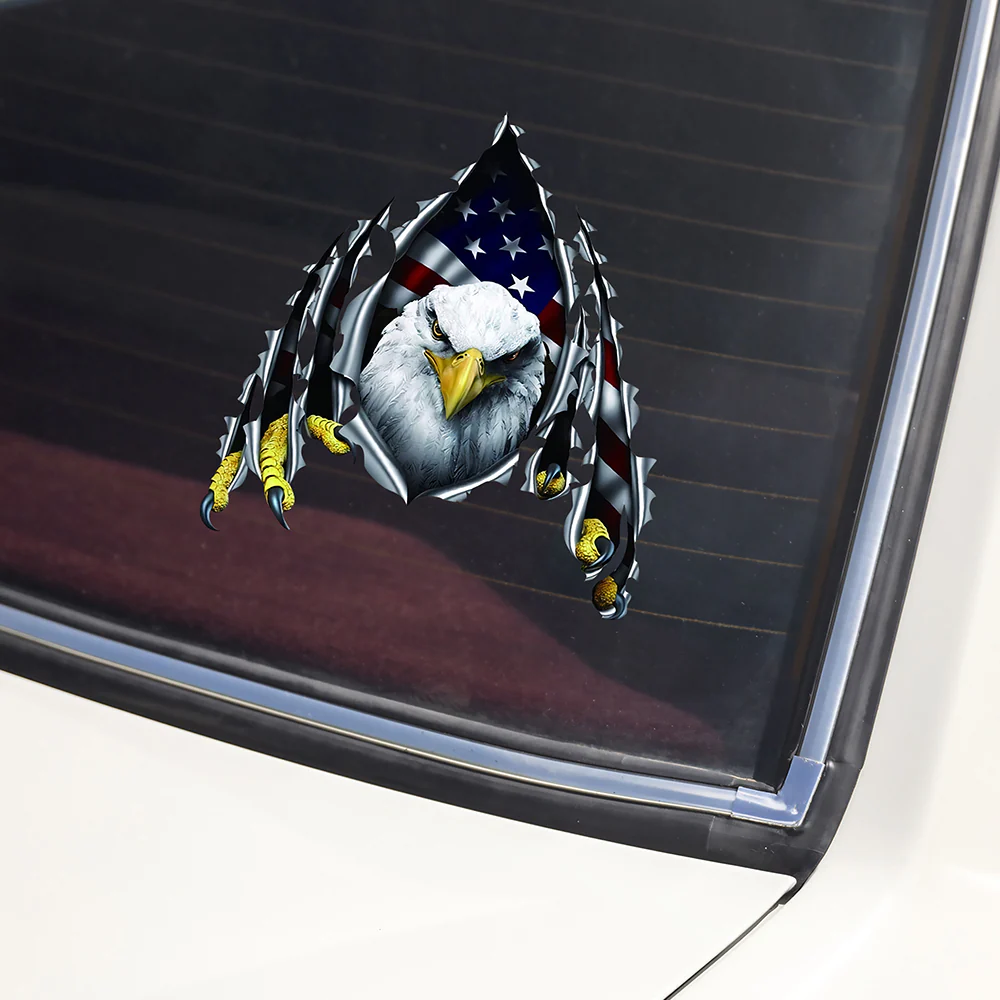 American Eagle With Flag Patriotic Car Window Decal Sticker HA75 898388 - Image 5