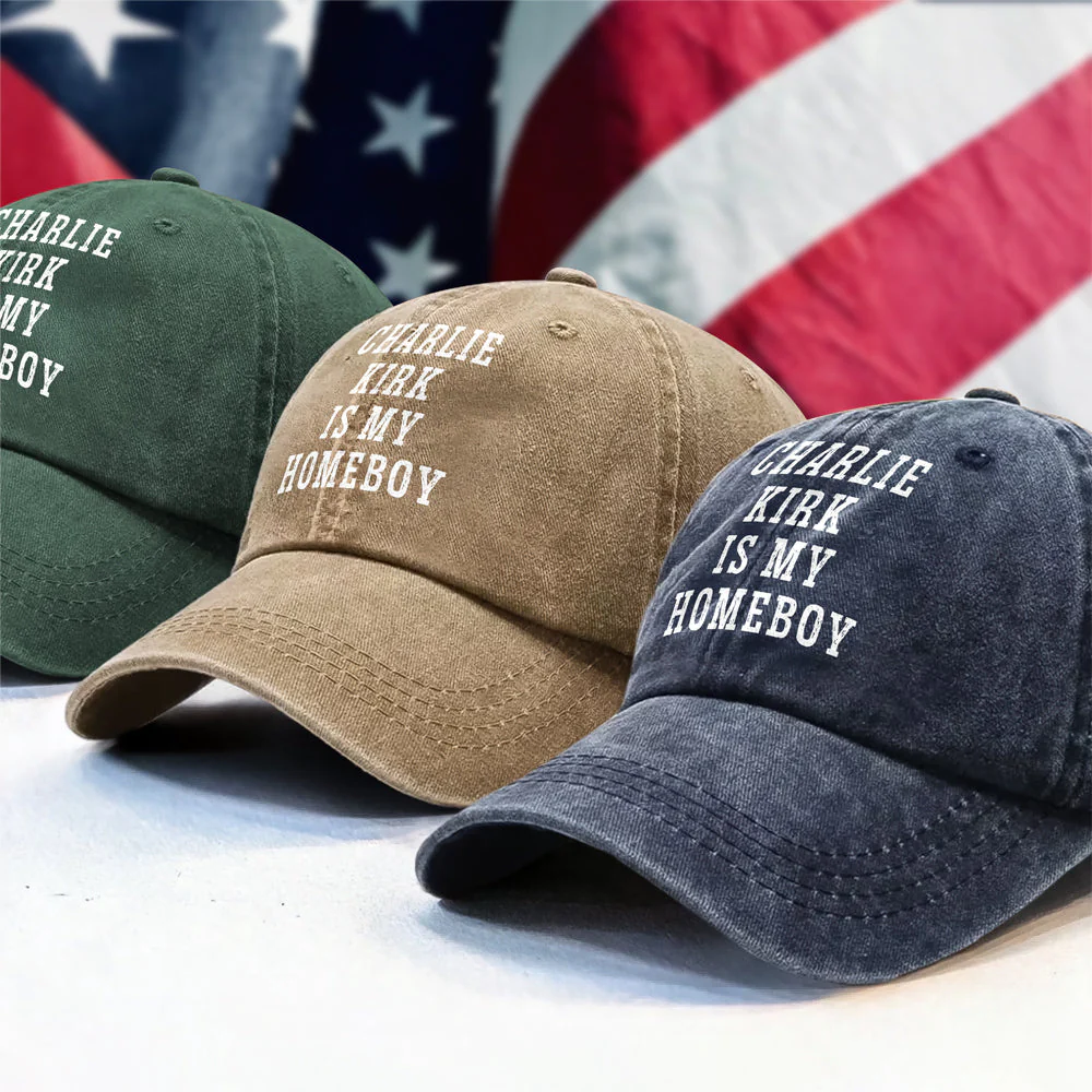 Charlie Kirk Is My Homeboy Washed Denim Baseball Cap HA75 64464 - Image 2