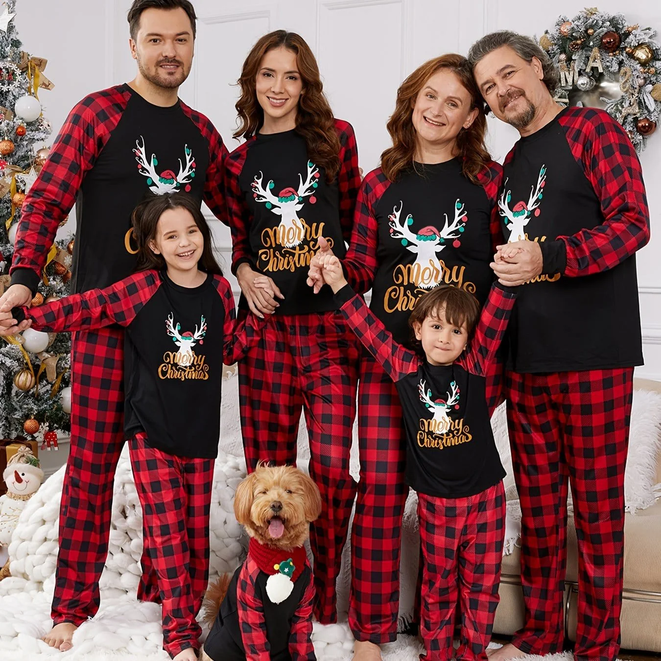 Cozy Family Matching Crew Neck Long Sleeve Sets Christmas Gift HA75