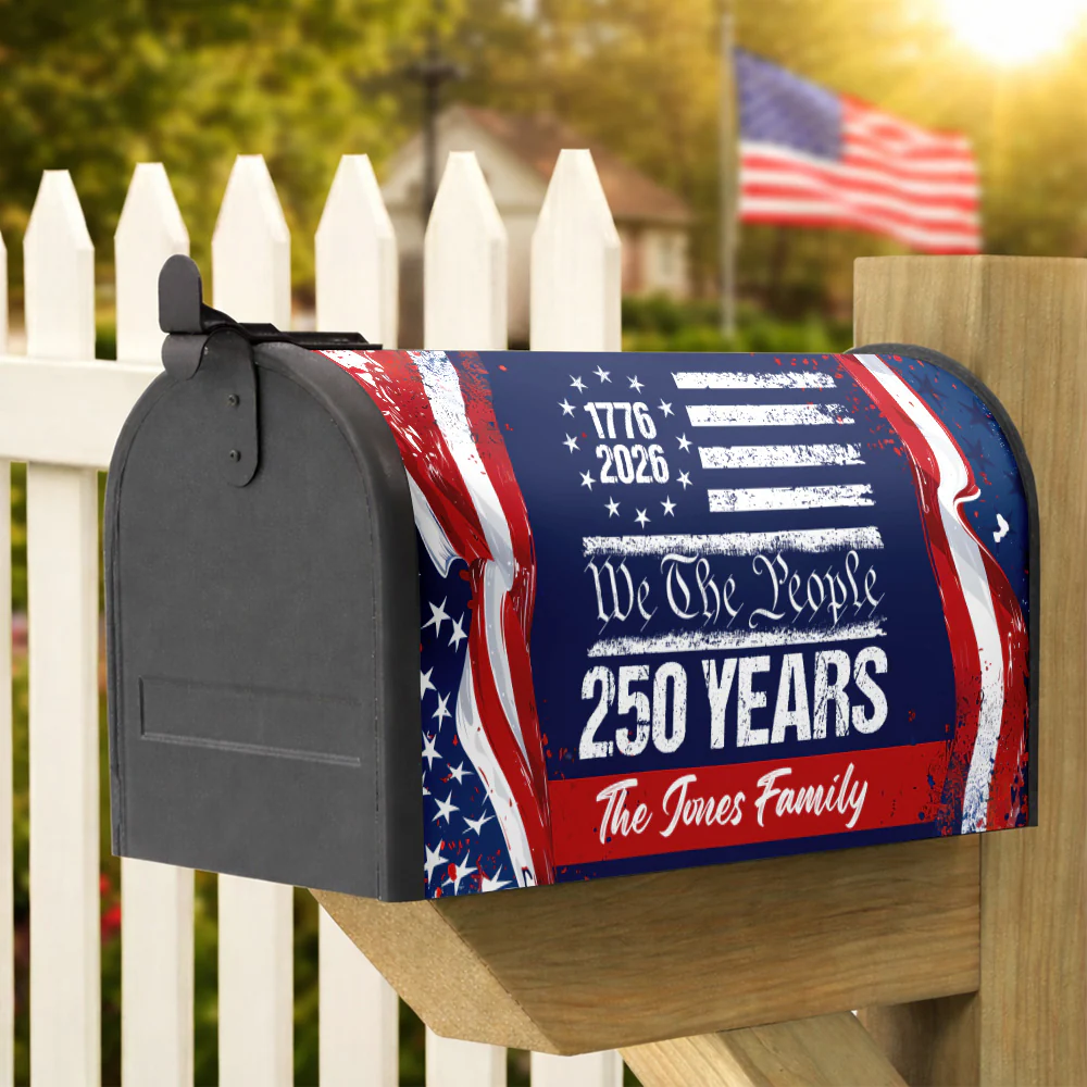 Custom 250 Years USA 250th Birthday 1776-2026 Eagle Mailbox Cover Gift for Family HA75 898946 - Image 2