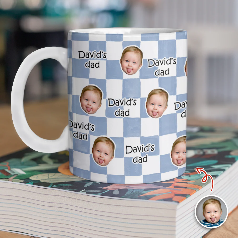 Custom Baby Face Dad, Mom Print Full Mug - Personalized Gift for Parents HA75 921538 - Image 2
