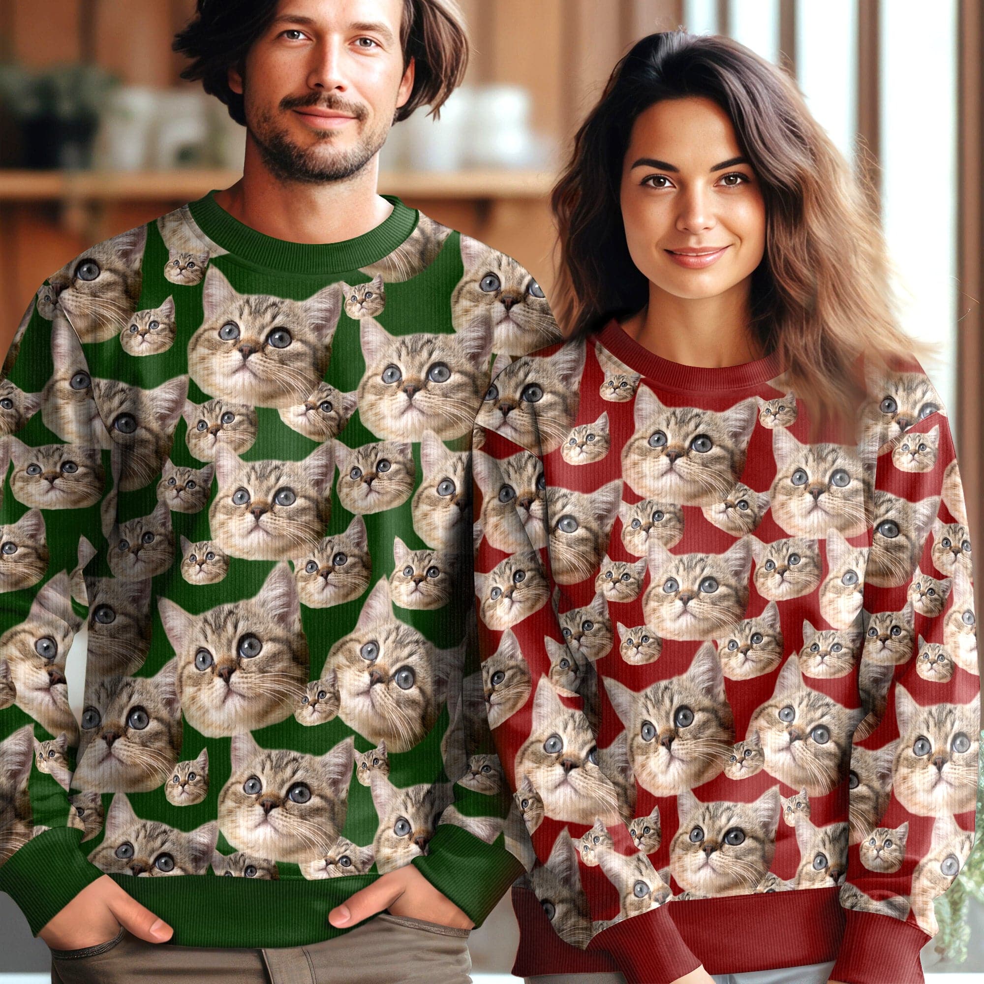 Custom Cat Photo Family Ugly Sweater For Cat Lovers N304 HA75 891502