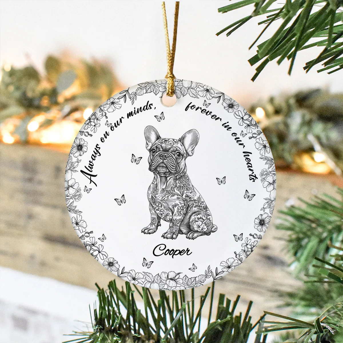 Custom Dog Breeds Not A Day Goes By Memorial Dog Toile De Jouy Style Ceramic Ornament HA75 897124 - Image 7