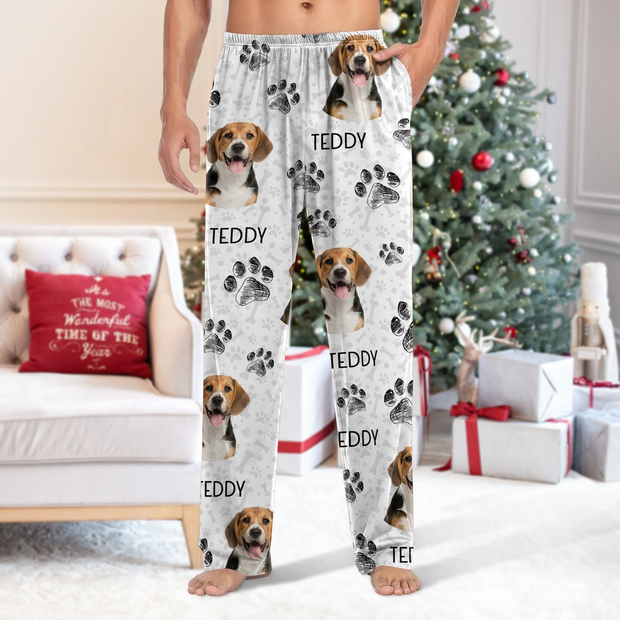 Custom Dog Cat Portrait Photo Pants Christmas Gift TA29 HA75 888684 - Image 4