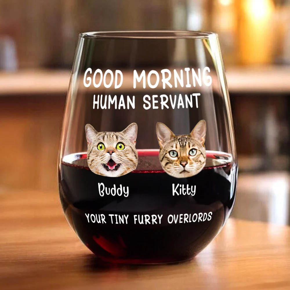 Custom Face Cat Happy Mother's Day Human Servant Wine Glass HA75 892256 - Image 2