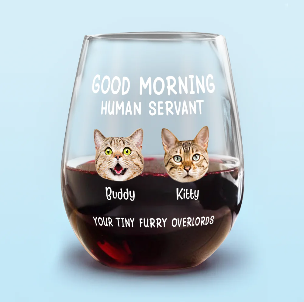 Custom Face Cat Happy Mother's Day Human Servant Wine Glass HA75 892256 - Image 5
