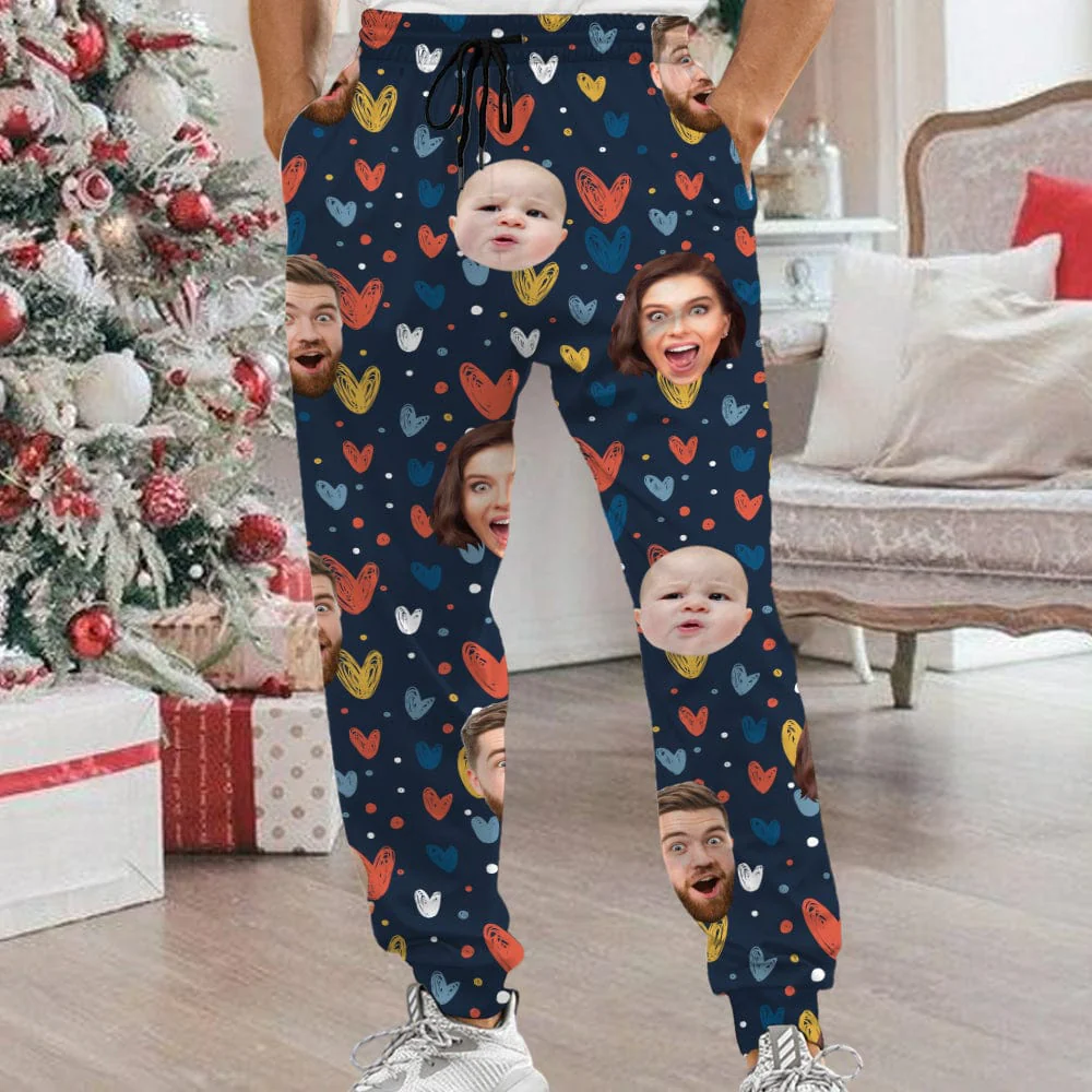Custom Face Couple, Family, Dog, Cat Pants Christmas, Valentine Gift TA29 HA75 888717 - Image 5