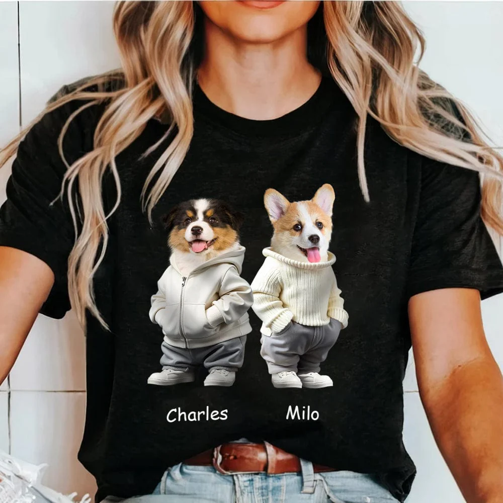Custom Face Cute Dog Dark Shirt Gift For Dog Lovers HA75 891810 - Image 8
