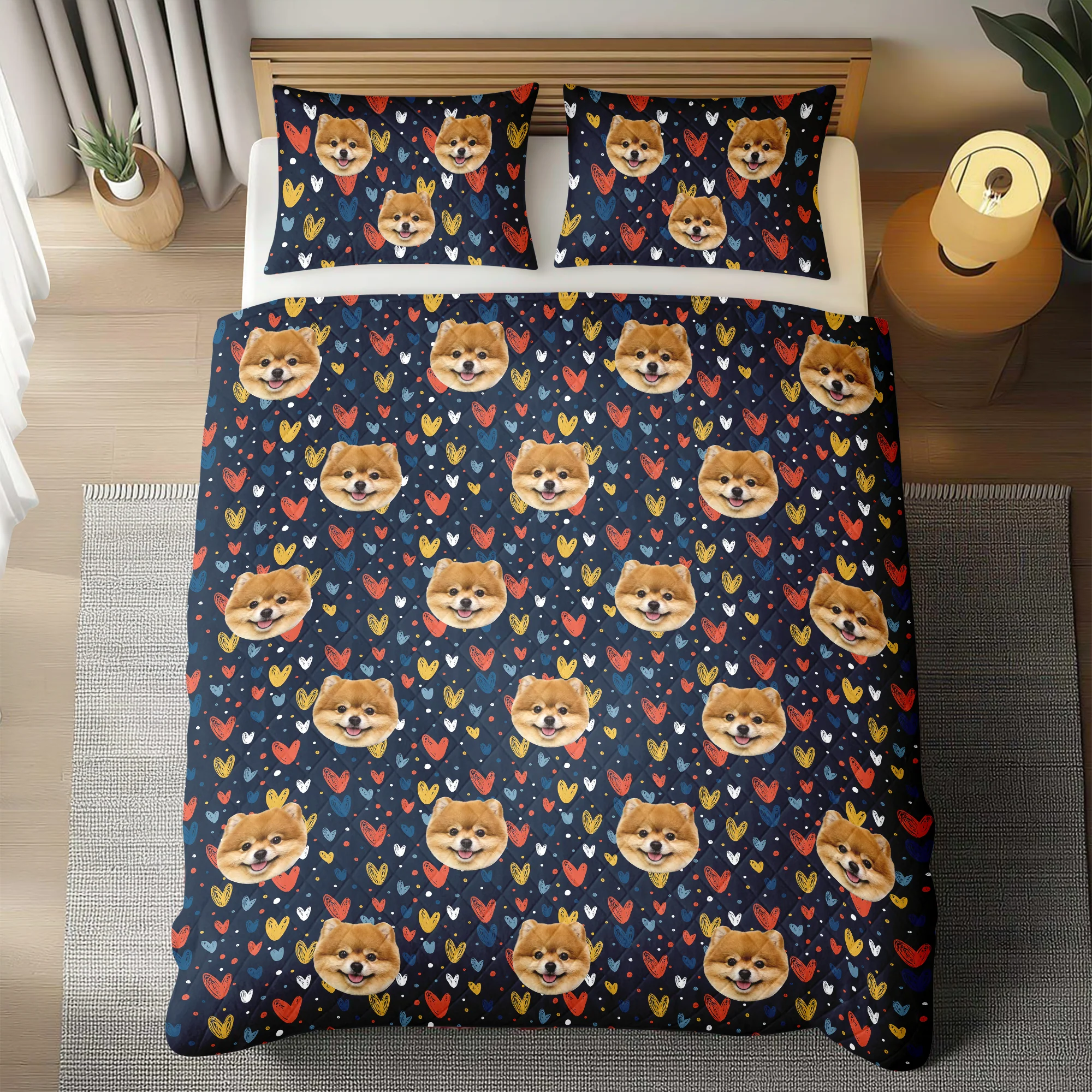 Custom Face Dog Cat Quilt Bedding Set For Dog Cat Pet Lovers HA75 898224 - Image 4