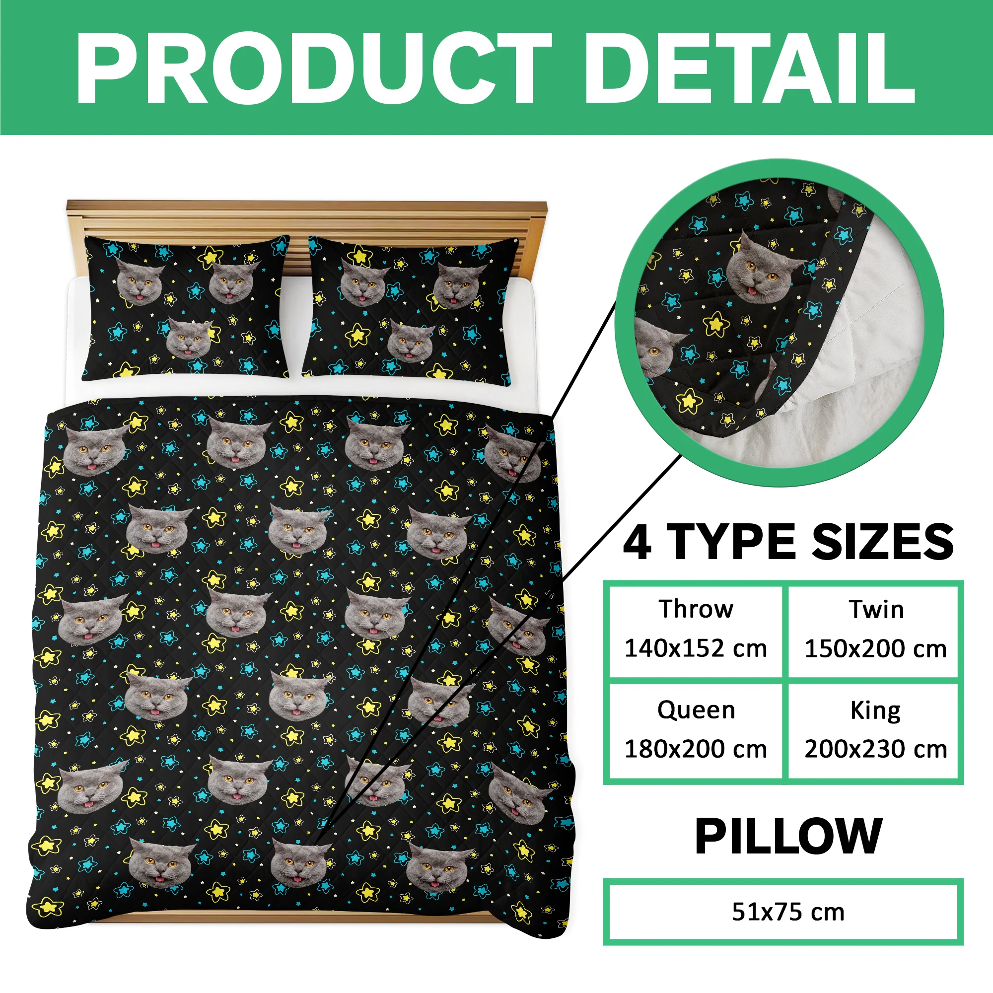 Custom Face Dog Cat Quilt Bedding Set For Dog Cat Pet Lovers HA75 898224 - Image 7