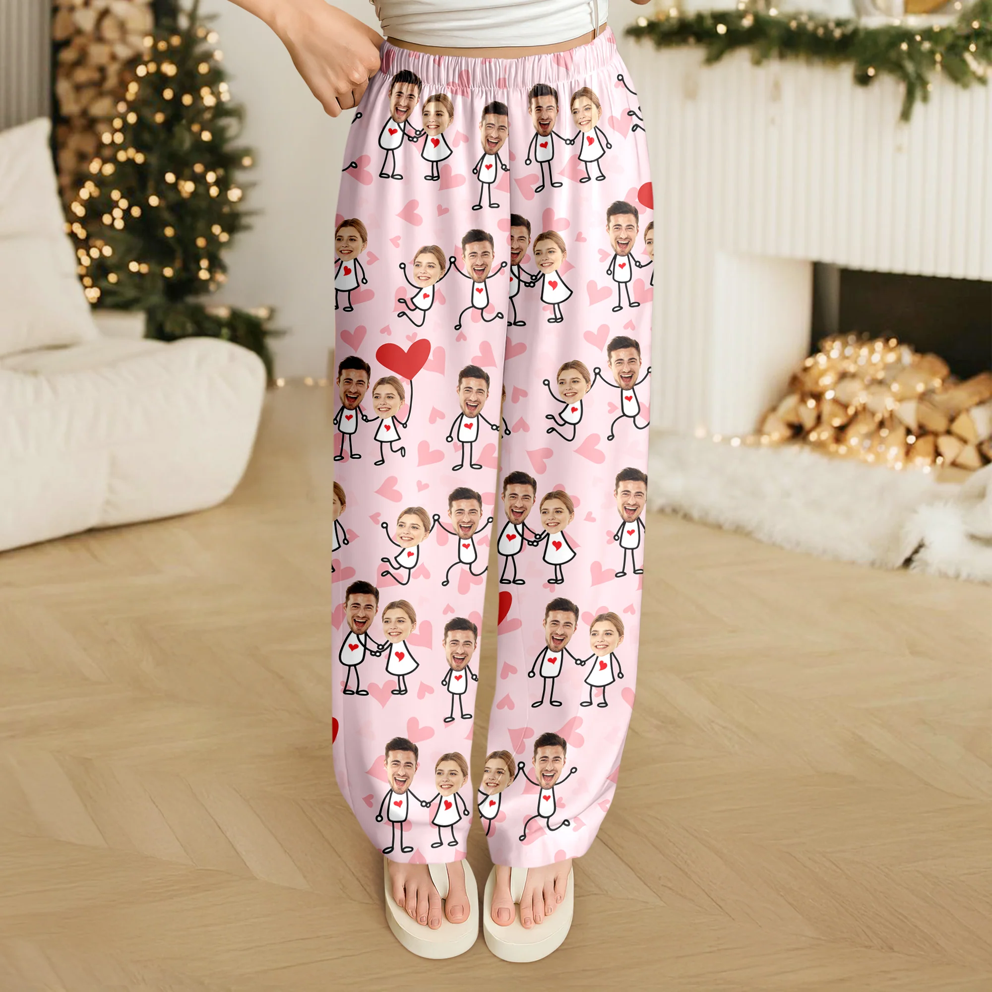 Custom Face Fun Couple Sweatpants Christmas Gift, Valentine Day's Gift HA75 898400 - Image 6