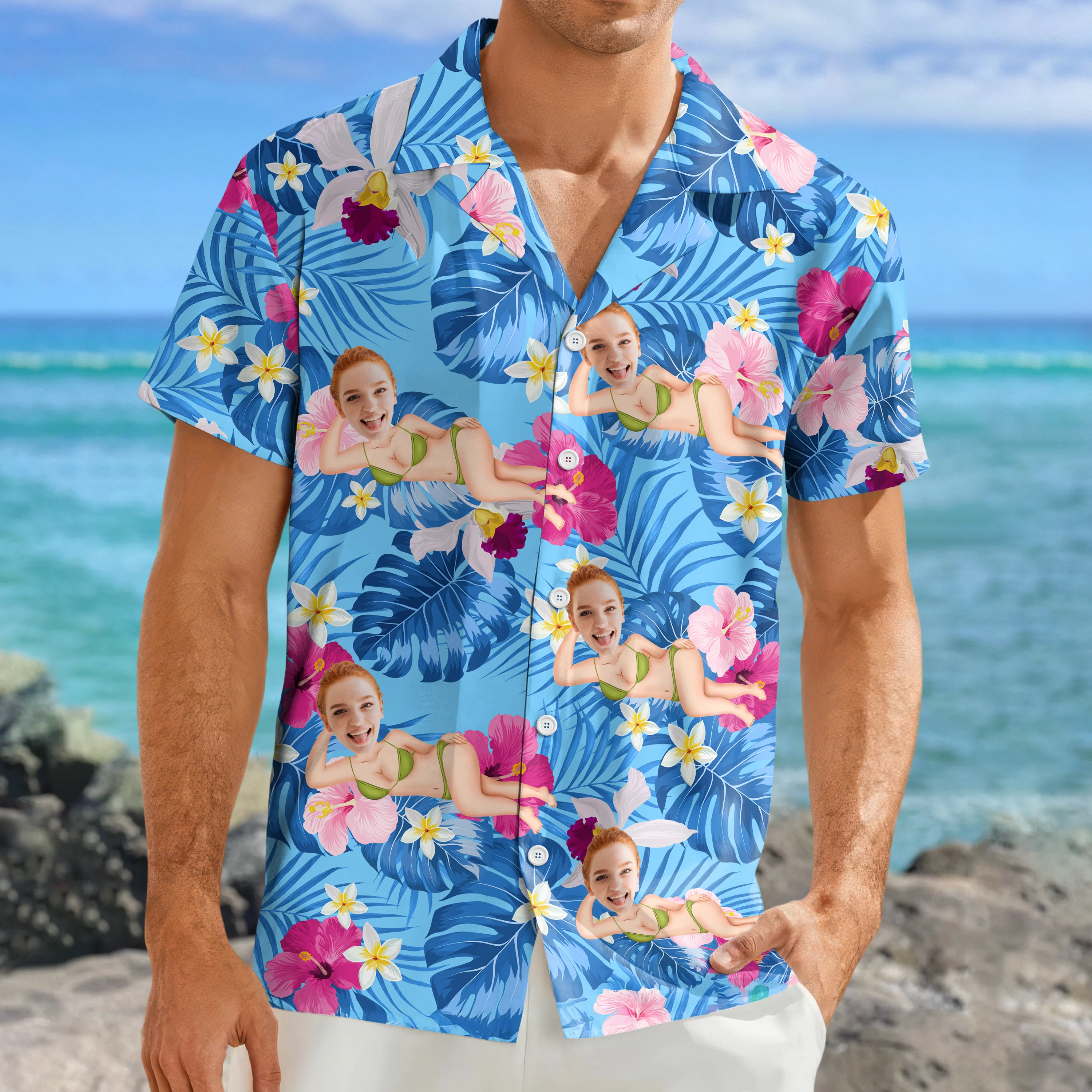 Custom Face Funny Hawaii Shirt Gifts For Husband, Boyfriend HA75 892718 - Image 2