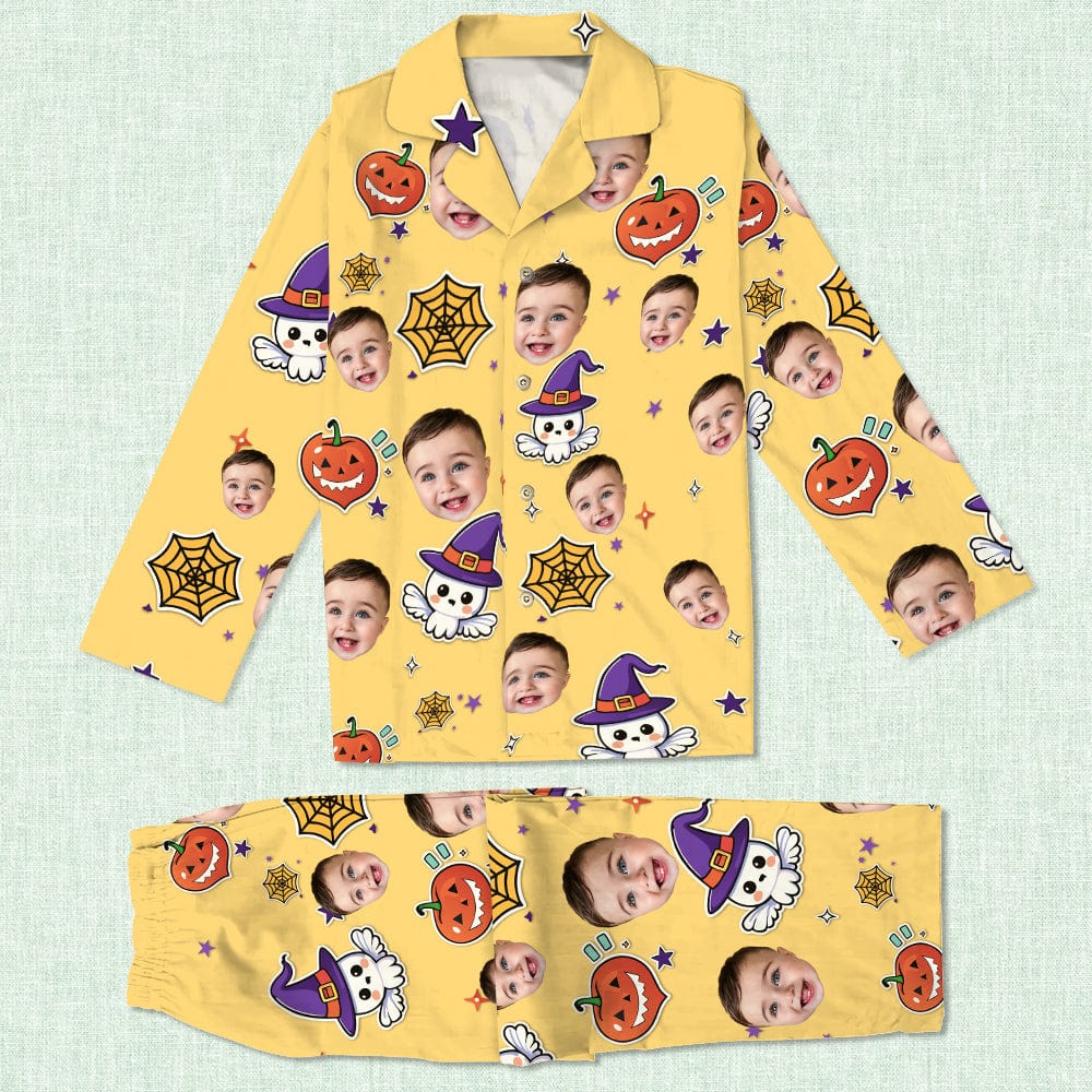 Custom Face Ghost Pattern Halloween Pajamas HA75 891532 - Image 3
