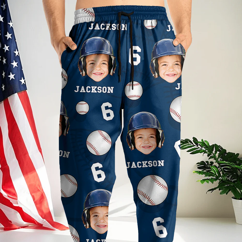 Custom Face Photo And Name Baseball Pants Christmas Gift TA29 HA75 888779 - Image 2