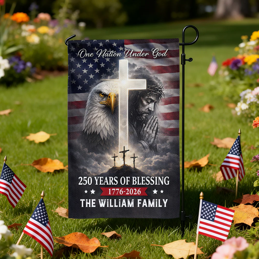 Custom Family Name 250 Years of Blessing Nation Under God American Garden Flag HA75 920130 - Image 4