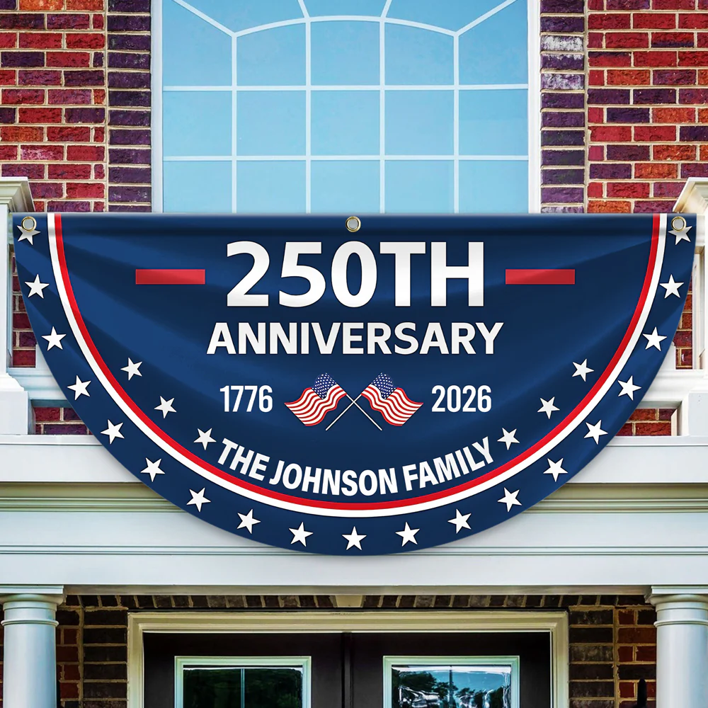 Custom Family Name 250th Anniversary 1776-2026 America Non-Pleated Fan Flag HA75 898792 - Image 4