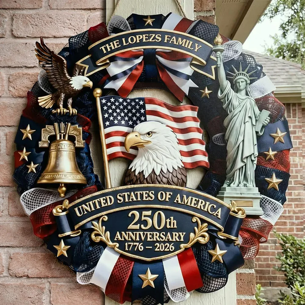 Custom Family Name America 250th Anniversary 1776-2026 Patriotic Semiquincentennial Doorsign HA75 920746 - Image 7