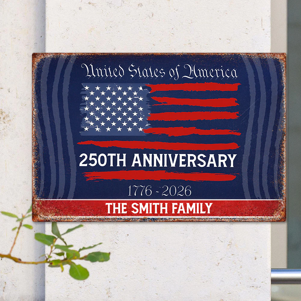 Custom Family Name USA 250th Anniversary Metal Sign HA75 920122 - Image 3