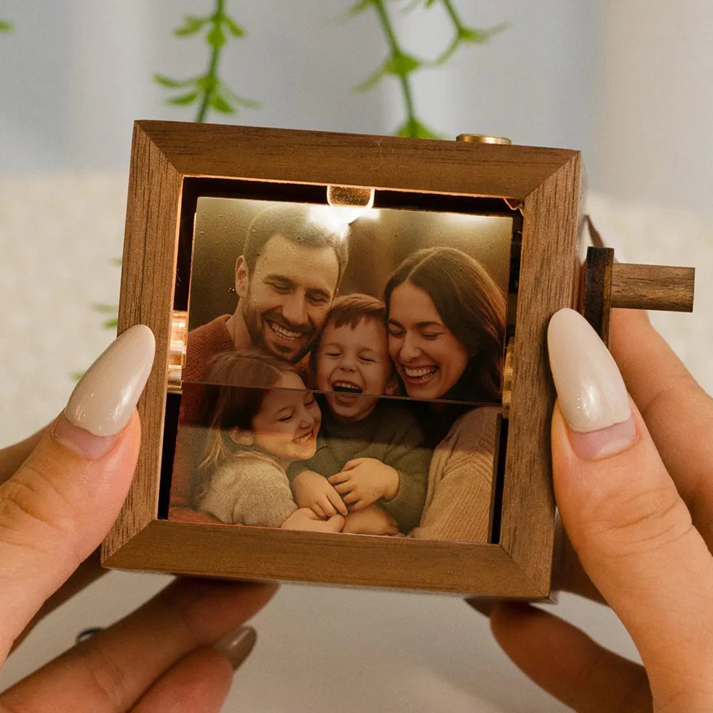 Custom Family Photo Flipbook Frame Wooden Gift for Mom, Dad Unique Home Decor HA75 898426 - Image 3