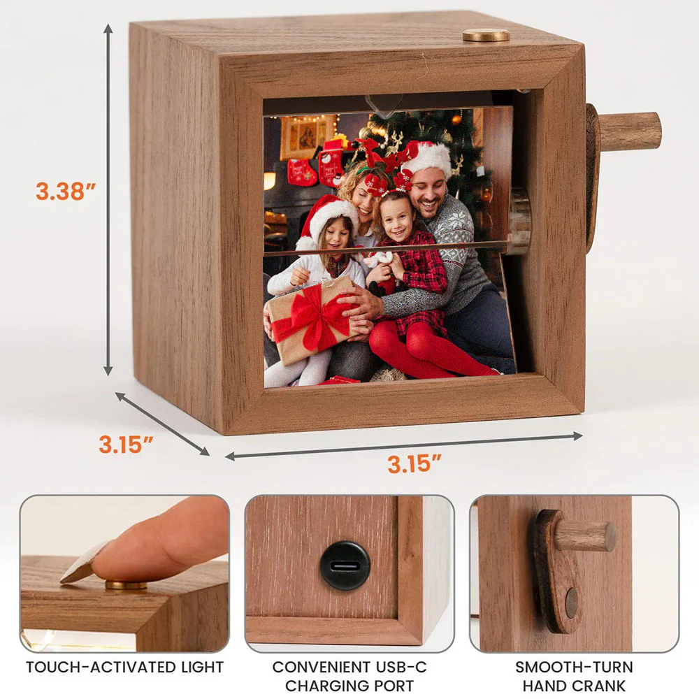 Custom Family Photo Flipbook Frame Wooden Gift for Mom, Dad Unique Home Decor HA75 898426 - Image 4