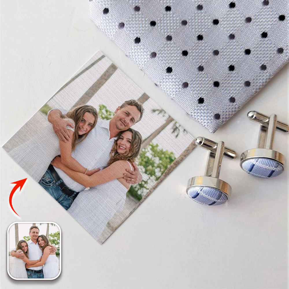 Custom Dad & Daughter, Family Photo Tie Patch For Men Gift For Father, Dad, Grandpa HA75 897892 - Image 3