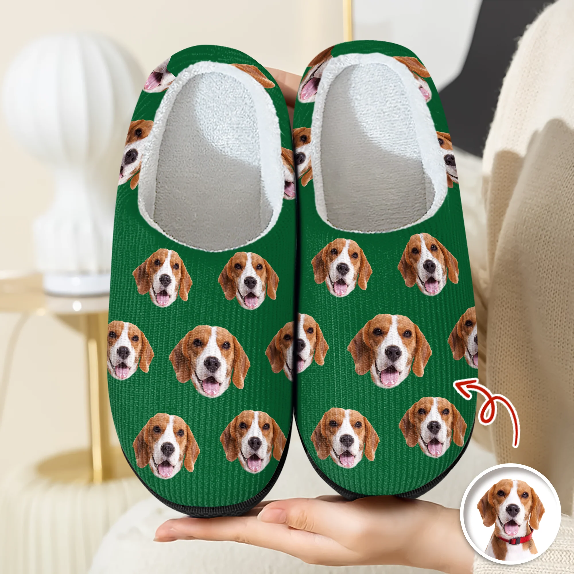 Custom Funny Face Dog Cat Pet Slippers Gift For Pet Owner HA75 892998 - Image 2
