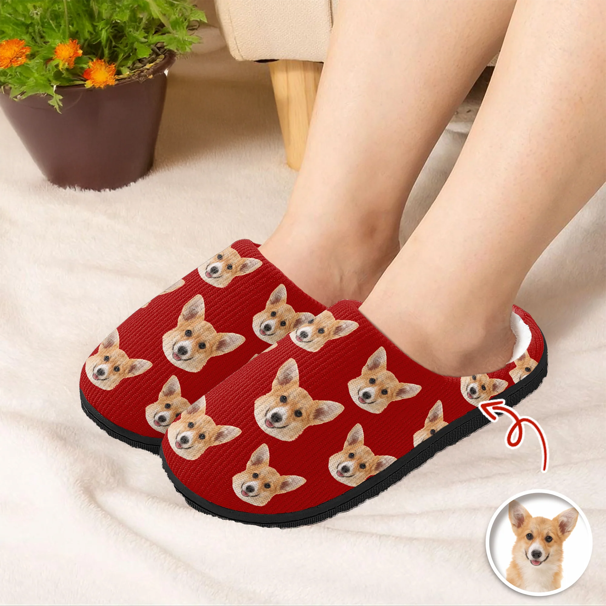 Custom Funny Face Dog Cat Pet Slippers Gift For Pet Owner HA75 892998 - Image 4